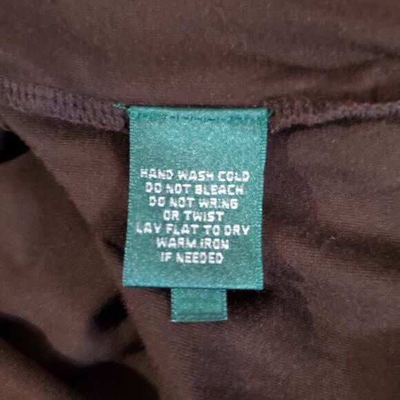 Lauren Ralph Lauren Stripe Satin Ruffle Neck 3/4 Sleeve Blouse Plus 2X Brown Top - Picture 7 of 9